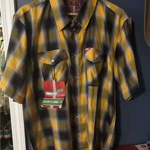 DIXXON The Sentinel Men's Black and Yellow Plaid Shirt